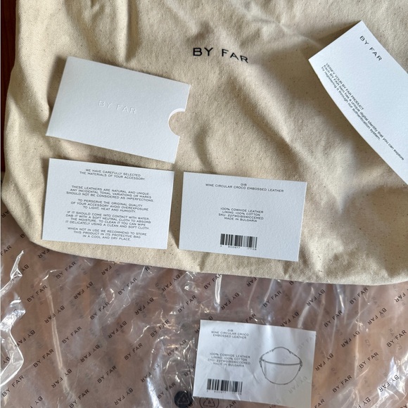 By Far Gib Shoulder Bag Wine Circular Croco Embossed Leather EUC - Picture 12 of 15